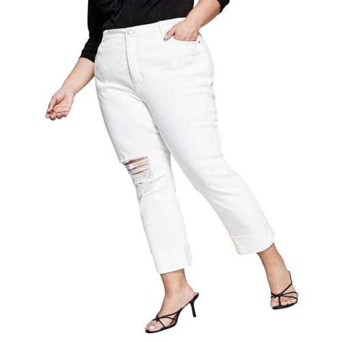 And Now This Women's Trendy Plus Size Vintage Straight Leg Jeans