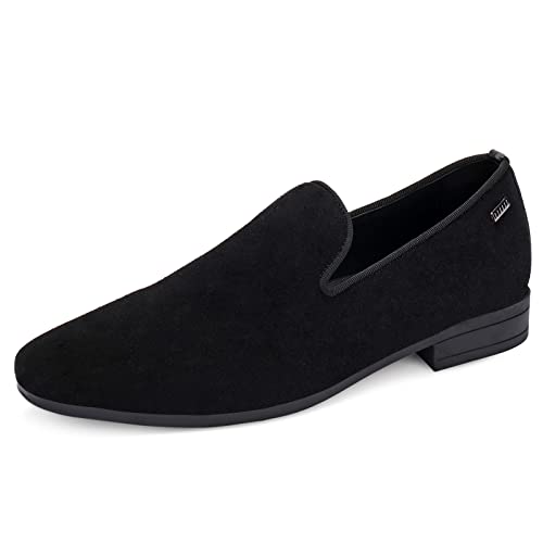 Image of UUBARIS Mens Velvet Loafers Slip-on Dress Shoes Fashion Style Driving Shoes Classic Tuxedo Shoes Casual Oxford Shoes