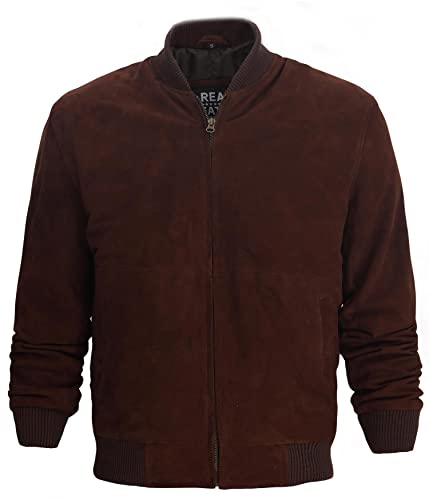 Image of fjackets Real Suede Leather Bomber Jackets For Men - Baseball Leather Jacket Men Disc | [1108786] Adamsville 2XL