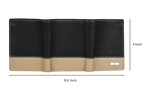 URBAN FOREST Travis Black/Beige Leather Wallet for Men