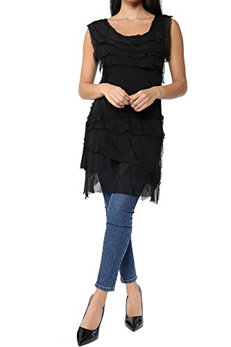 Qmart Neues italienisches Damen Top Kleid für Frauen Flap Over Shredded...
