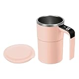 Automatischer Kaffeebecher, 380 ml, selbstmischender Becher für Getränke, Edelstahl-Trinkgeschirr mit Deckel und Griff, perfekter Kaffee, Tee, heiße Schokolade zu Hause für Büro, Bar
