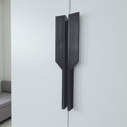 Image of VOLO Cabinet Handle - Multi-Use Pull Handle for Wardrobes, Drawers, Sliding Closets, and Doors in Kitchen, Office, Bedroom (SAC-59) (1 Pair Left & Right) (Black, 224MM (10 Inch))