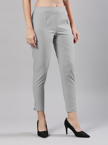 Image of Femmora Comfortable Fit Solid Straight Pant, Breathable Cotton Fabric with Side Zip Button Closure, for Women, Pack of 1