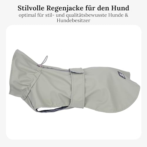 Wanderpfote Hunderegenjacke in Grau, Größe XS - Stilvoller Hunderegenmantel - besonders Qualitativ und Hochwertig - Regenjacke für Hunde