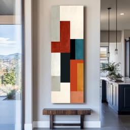 Art mural moderne grand format vertical pour habiller un grand mur vide