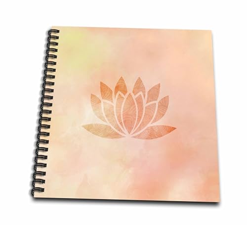 3dRose Watercolor Lotus Drawing Book