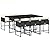 YITHOPI 7 Piece Patio Dining Set with Cushions Black Poly Rattan Versatile Lounge Furniture Outdoor Lounge Set Patio Furniture Sets Balcony Furniture Sets for patios, Gardens, Decks