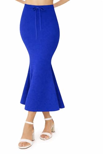 Image of Women's Seamless Cotton-Blend Saree Shapewear Petticoat - High-Waist Underskirt (S-XXL) - Fish-Cut, Breathable & Stretchable for Daily, Party