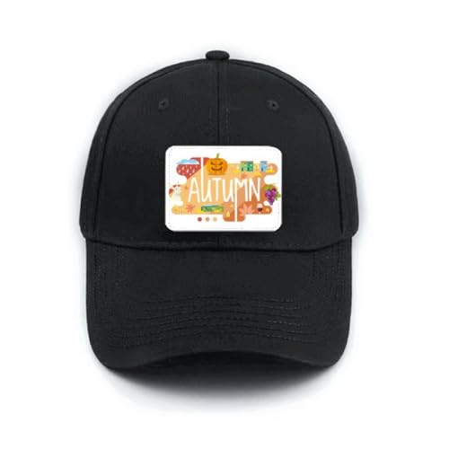 Casquette de baseball noire homme femme motif automne couvre-chef ajustable automnal