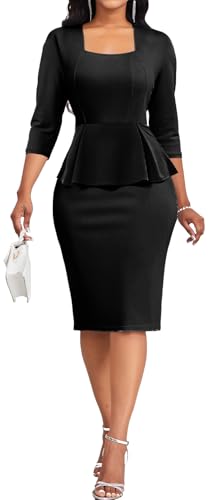 VisiChenup Women's Elegant Church Pencil Dress for Women Sexy Business Formal Work Dress2