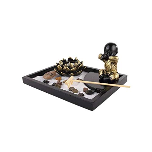 Lachineuse Wisdom Zen Garden, Dominante Noir, Blanc Et Doré, 22x17x8cm - Image 2