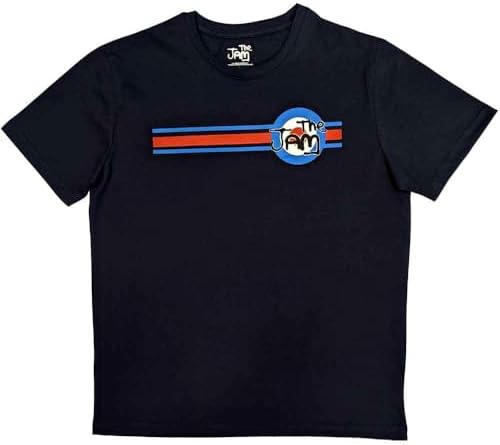 The Jam T Shirt Target Stripe Band Logo Official Mens Navy Blue