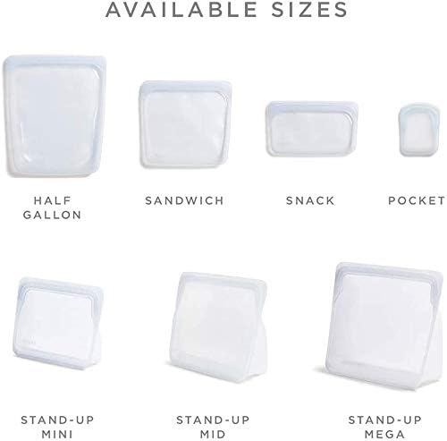 Stasher Platinum Silicone Food Grade Reusable Storage Bag, Clear (Bundle 4-Pack Large + Bag to Give) | Reduce Single-Use Plastic | Cook, Store, Sous Vide, or Freeze | Leakproof, Dishwasher-Safe, Eco-friendly