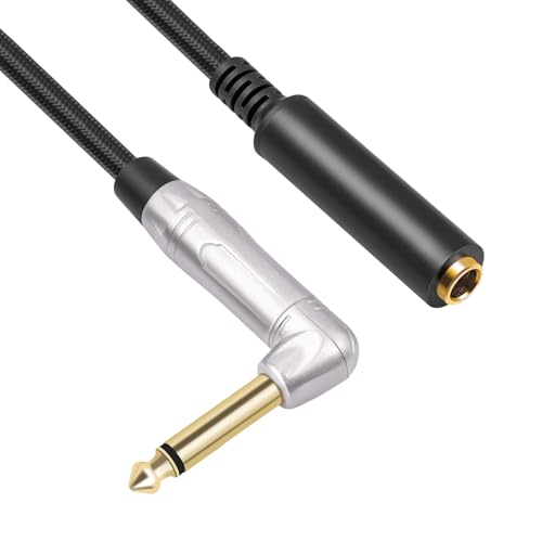 Câble TS 6.35 mm coudé de 0.9m idéal pour libérer de l'espace sur votre bureau