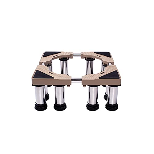 Base de soporte ajustable para lavadora, resistente a la humedad, universal, se adapta a 47-67 cm de ancho/largo, 23-26 cm de altura, 8 patas con niveles de burbuja para mayor estabilidad