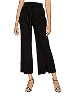 PATRORNA Womens Plus Size Relaxed Fit Culottes Trousers (PT8A61_Black_7XL)