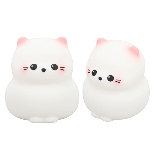 Lámpara de noche silícico con forma de gato y USB recargable miniatura 3