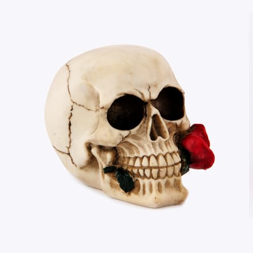 Estatua Decorativa Calavera con Flores para Halloween miniatura 6