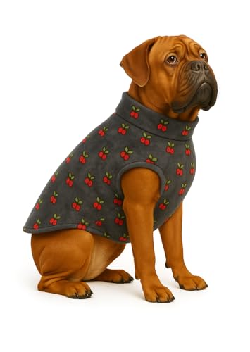 Image of The Pets Company Dog Winter Coat Jacket, Clothes, Windproof, Reversible, Light Weight, Washable, Ultra Warm Thick Fleece Lined Dog Vest for Cold Weather Protection, (Grey Cherry, XX-Large - 30 Inch)