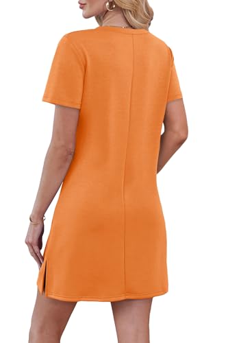 Image of RUMIA Summer Dresses for Women 2026 V-Neck Casual Sundresses T-Shirt Dress