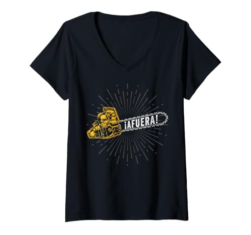 AFUERA Milei Women's Javier Milei Chainsaw V-Neck T-Shirt