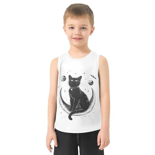 Cat Moon Boys Tank Tops Toddler Sleeveless Tank Top Undershirts for Boy,3T2