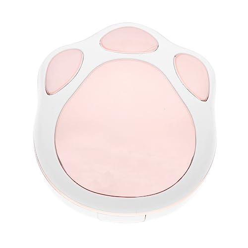 BEBEMOKO Contact-Lens Case Double Compartment Adorable Cat Paw Design Portable Cosmetic Lens Container Rose -Lens Travel Kit for Daily Care and Storage