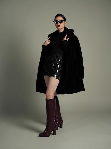 Image of Theater Women Nagini Knee-High Snake Print Boots | Chunky Block Heel & Pointed Toe | Stylish, Trendy, Comfortable Boots for Party, Casual & Fashion Wear