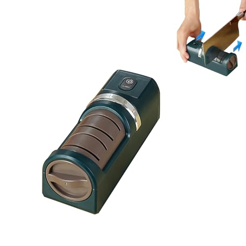 SIXRUN Afilador de Cuchillos Eléctrico, Muela Fina Gruesa Recargable por USB Portátil para Uso en Cocina, Hogar, Camping, Resistente y Conveniente para Todos (GREEN)