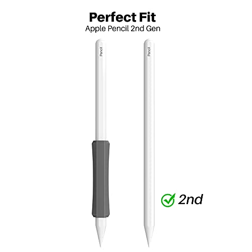 Image of NIUTRENDZ 3 Pack Silicone Grip for iPencil 2 & Apple Pencil Pro & Apple Pencil (USB-C) Ergonomic Design Protective Case Cover Sleeve (White + Grey + Black)