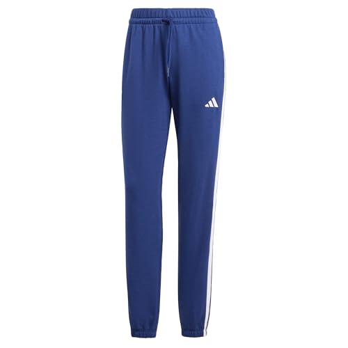 Tasche frontali adidas Donna Essentials 3-Stripes French Terry Cuffed Pants, Dark Blue/White, M