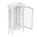 1:12 Casa de muñecas de madera de estilo europeo en miniatura en blanco, tres capas de ventana transparente Dream Armario Exhibidor de gabinete para niñas pequeñas