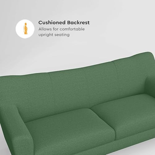 Image of Interio by Godrej Sofa Bevelark 3 Seater Fabric Sofa for Living Room, 3 Year Warranty, Pinewood, Green