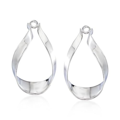 Ross-Simons Sterling Silver Ribbon Drop Earring Jackets3