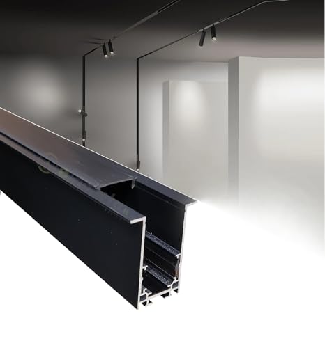 BINARIO MAGNETICO DA INCASSO 2 metri nero per Faretto proiettore led illuminazione a bassa tensione 48V