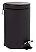 GELCO Design 709756 Poubelle A Pedale 3L, Métal, Noir, 22,5 x 17 x 26 cm