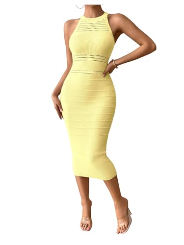 GORGLITTER Women's Sleeveless Sweater Dress Fall...