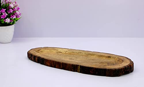 Image of KLEO Wooden Serving Tray Platter for Home and Kitchen Tableware Serveware | 16 inch Inches