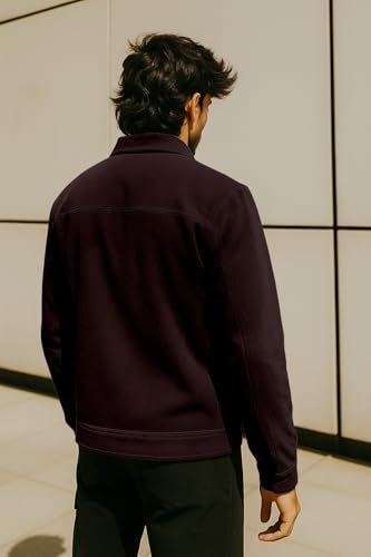 Image of FTX Men's Stylish Casual Jacket - Full Sleeve Solid Design Regular Fit Polyester Lightweight Outerwear
