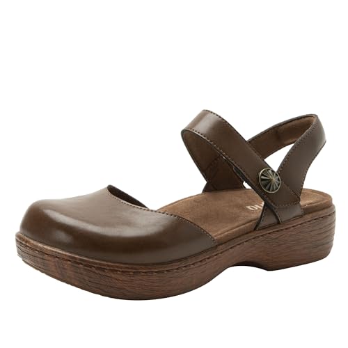 Alegria Women's Opal Leather Shoes with Slingback Open Back Sandals