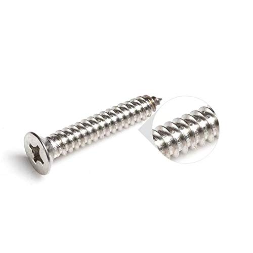 100 Tornillos Autorroscantes M2x20 mm Cabeza Plana Acero Inoxidable miniatura 4