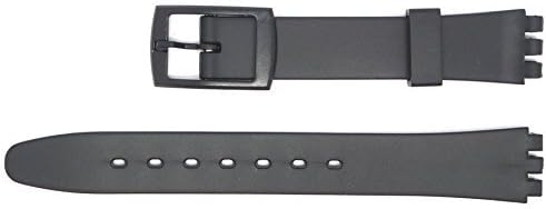ATLONew 12mm (15mm) Sized Resin Strap Compatible for Swatch® Watch - Black - RL4