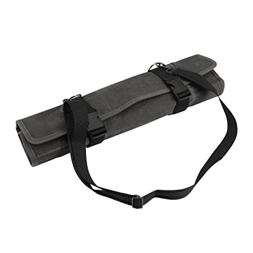 Chef’s Knife Roll, Roll Up Knife Bag, Multifunctional 11 Pockets Knife Carrying Case,Travel Knife Carrier Holder ,Large Capacity/Durable Waxed Canvas/ Ultralight Cultery Knife Protectors (Grey) #TOP4