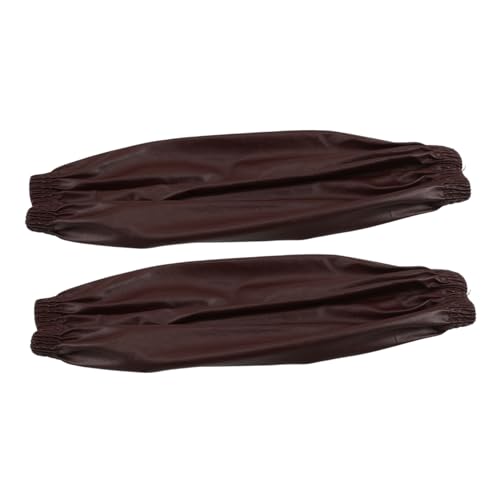 SHERCHPRY 1 Par manga impermeable protección de brazos cubre brazos de cocina mangas de brazo de cocina manga del brazo para la cocina mangas de brazo a prueba de aceite PU Brown