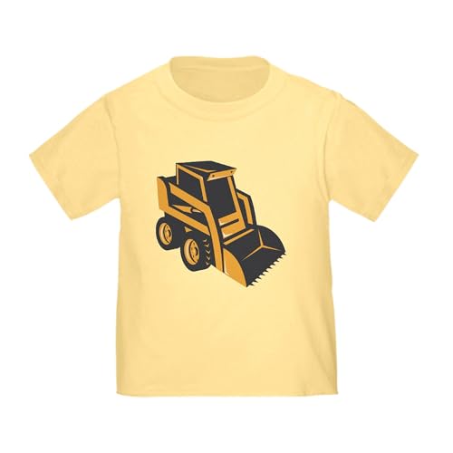 CafePress Skid Steer Digger Truck Toddler T Shirt Toddler Graphic Tee, 100% Cotton Daffodil Yellow