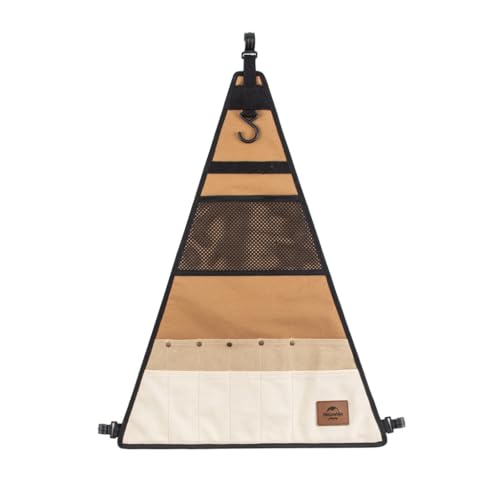 Naturehike キャンプ用三角形の吊り袋ズック生地軽量化コンパクトクッキングツール 収納袋 吊り下げツールロールポーチ 保管バッグ キャンプ 調味料入れ 食器収納バッグ アウトドア キャンプ 調理器具 折畳キッチンツールボックス(L)