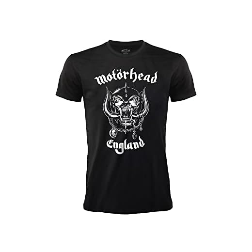Camiseta Motorhead England. Camiseta de Rock Oficial Negra. Banda Heavy Metal. Algodón. Unisex. Adulto Niño, Negro , L