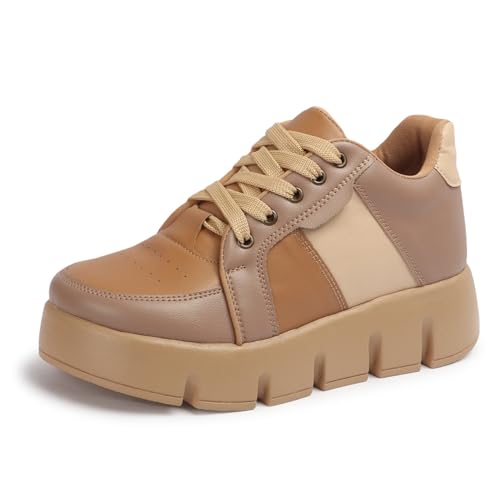 Image of Women's Pu Sneaker Lightweight and Breathable | Fashion Footwear | Comfortable & Stylish Everyday Wear | Perfec for Casual, Work, Parties