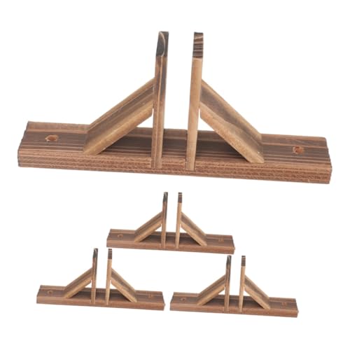 Abaodam 4個 実木製フェンスベース ガーデンフェンス足補強 や芝生用耐候性木製支柱固定具 愛好家向け安定サポートアクセサリー